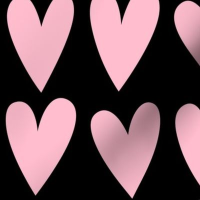 hearts pink on black - valentines jumbo collection