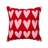 hearts pink on red - valentines jumbo collection