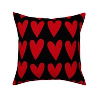 hearts red on black - valentines jumbo collection