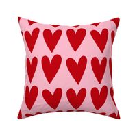 hearts red on pink - valentines jumbo collection