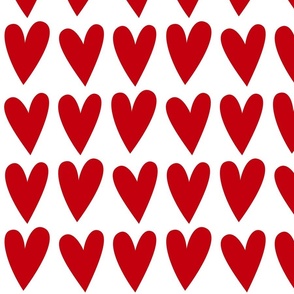 hearts red on white - valentines jumbo collection