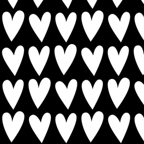 hearts white and black - valentines jumbo collection