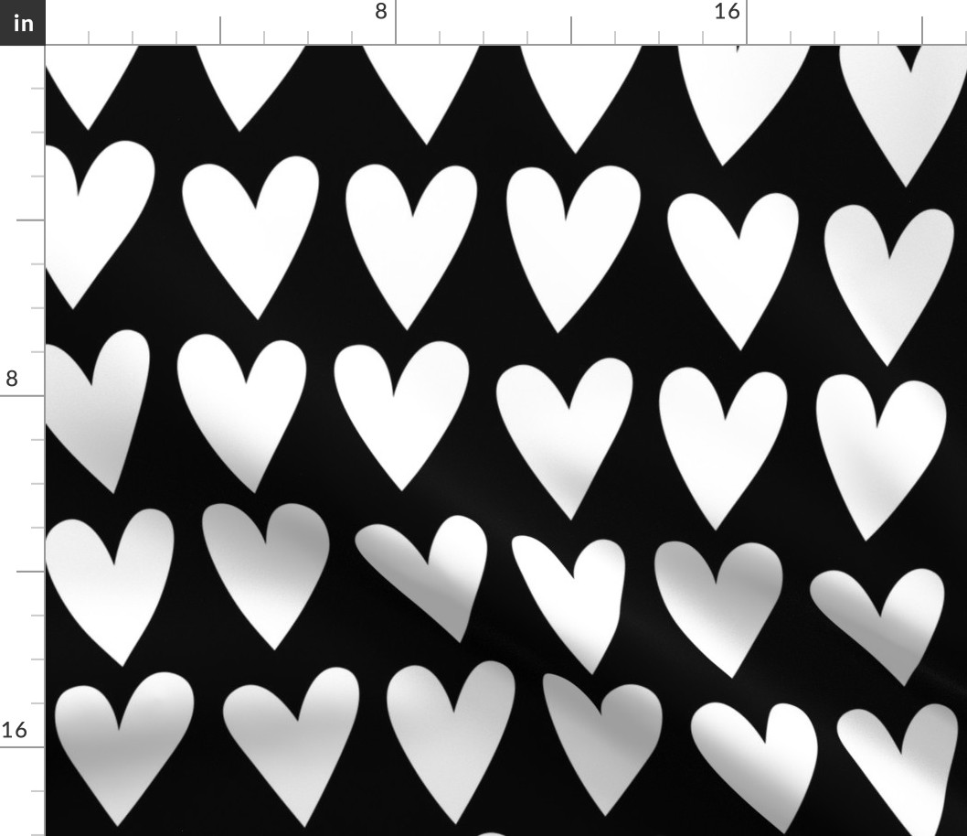 hearts white and black - valentines jumbo collection