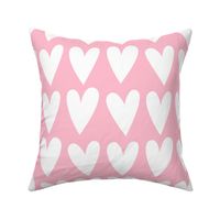 hearts white on pink - valentines jumbo collection