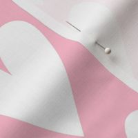 hearts white on pink - valentines jumbo collection