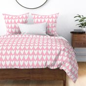hearts white on pink - valentines jumbo collection