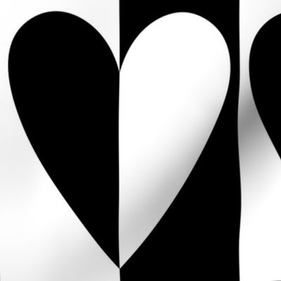 split hearts black and white - valentines jumbo collection