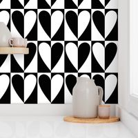split hearts black and white - valentines jumbo collection