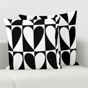 split hearts black and white - valentines jumbo collection