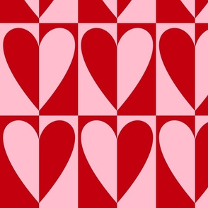 split hearts pink and red - valentines jumbo collection