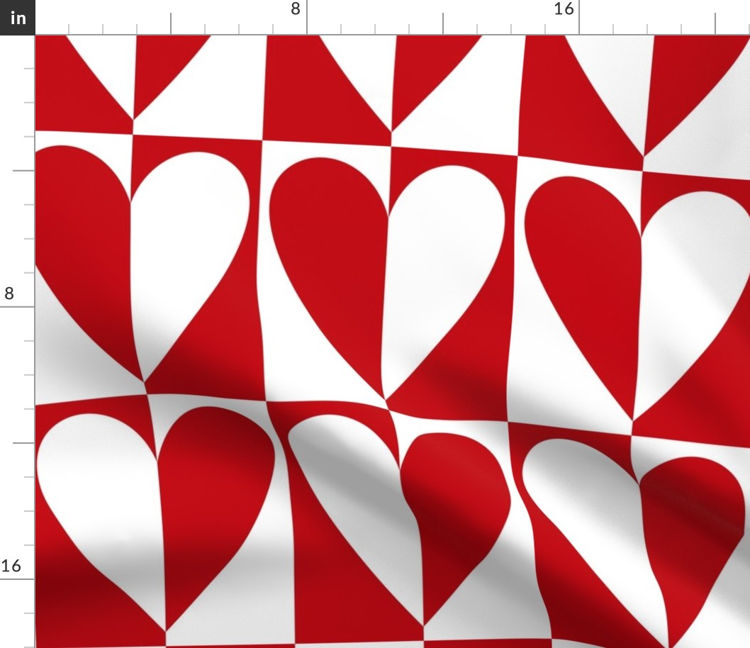 split hearts red and white - valentines jumbo collection