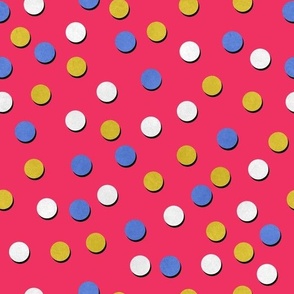 Popping dots - blue - scattered confetti kid children party fabric wallpaper