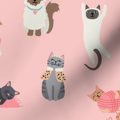Silly Cats on Pink - 3  inch