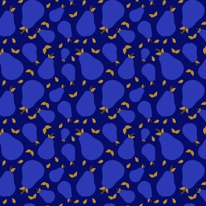 Pears in Navy & Gold