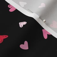 Hearts Valentine's Day ditsy print red pink black white