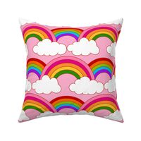 Large Scale Bright Rainbows on Pink