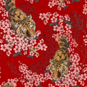 tiger and cherry blossom