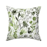 Watercolor Floral in Green - large 