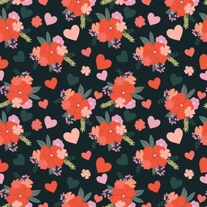 Floral Valentine Navy