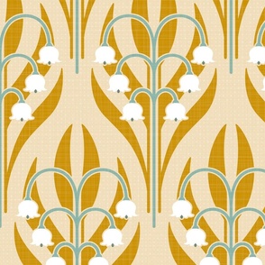 lily of valley off white mustard 21 inch  (24 inch wallpaper)