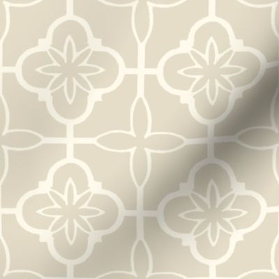 wrought iron fence white on cream (chickens coordinate wallpaper)