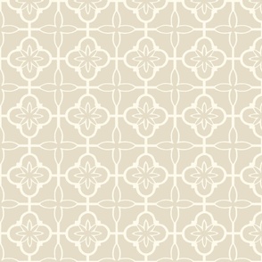 wrought iron fence white on cream (chickens coordinate wallpaper)