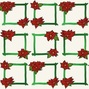 Poinsettia Gift Tags (Green Frames) by Su_G_©SuSchaefer