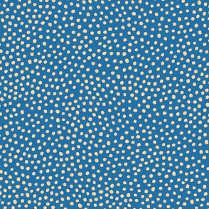 Beige Tiny Dots on Blue
