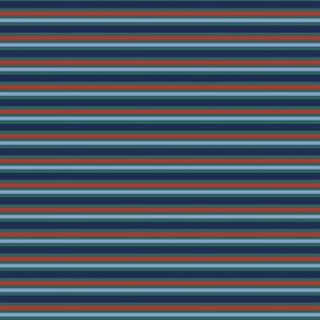 Horizontal stripes in red and blue - Small scale