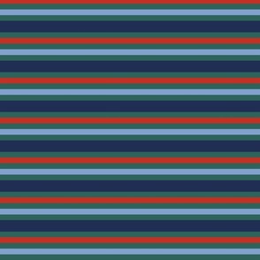 Horizontal stripes in red and blue - Medium scale