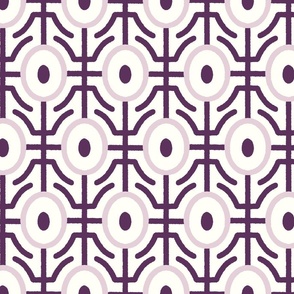 geometric ovals/lavender and plum