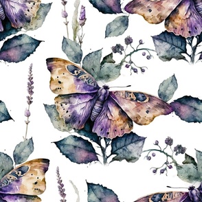 Butterfly lavender large pattern