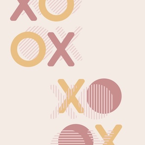XOXO | Large Scale | Mauve pink, golden yellow