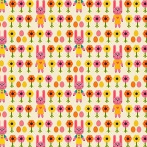 Bunny-girl-_-boy-among-Easter-Eggs-_-Flowers---XS---pink-yellow-orange---TINY---450