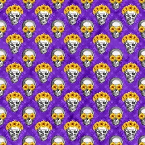 Skulls and Purple Sunflowers