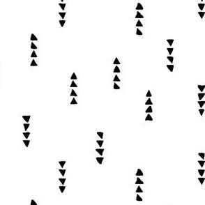 Multidirectional hand drawn triangles | Small Scale | Bright White, True Black | geometric