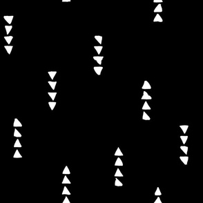 Multidirectional hand drawn triangles | Medium Scale | True Black, Bright White | geometric