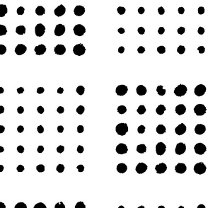 Dot Block Print | Large Scale | Bright White, True Black | multidirectional geometric