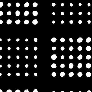 Dot Block Print | Large Scale | True Black, Bright White | multidirectional geometric