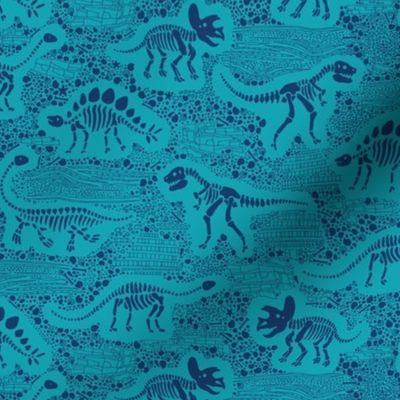 dinosaur fossils Blender - turquoise and blue  - medium