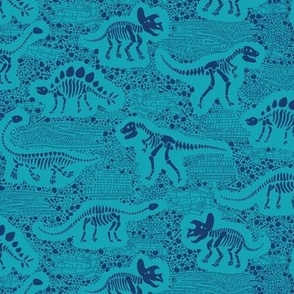 dinosaur fossils Blender - turquoise and blue  - medium