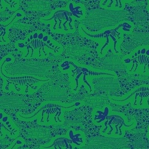dinosaur fossils Blender - blue on green - medium small