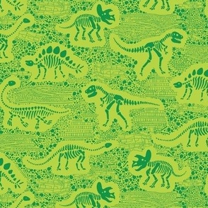 dinosaur fossils Blender - bright green on lime - medium