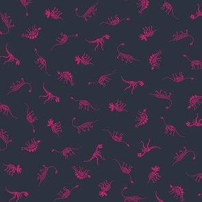 Mini Dino Skeletons Blender - bright pink on black