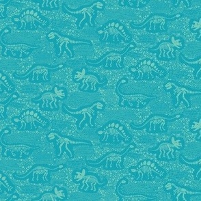 dinosaur fossils Blender - aqua on turquoise