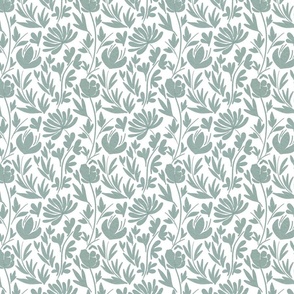 Watercolor floral - light gray green