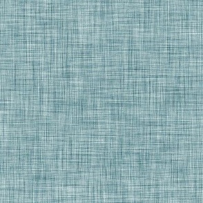 Teal with Linen Texture- Light- Solid Color- Turquoise Blue- Greenish Blue- HEX 51848A
