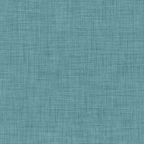 Teal with Linen Texture- Solid Color- Turquoise Blue- Greenish Blue- HEX 51848A