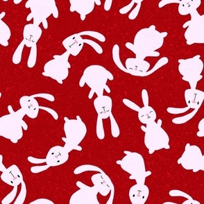 bouncing bunnies - dark red - SHW1005 O