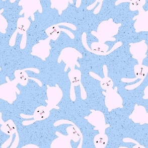 bouncing bunnies - baby blue - SHW1005 M